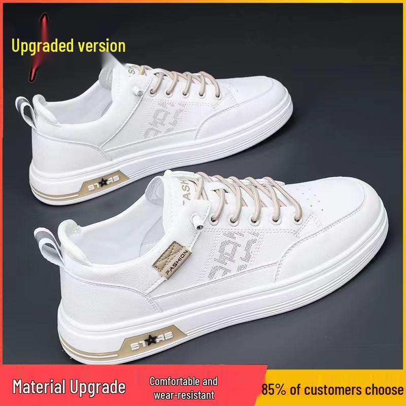 2024 Men's Summer Slip-On Sneakers: Co-Branded, Breathable White Shoes with Soft Soles