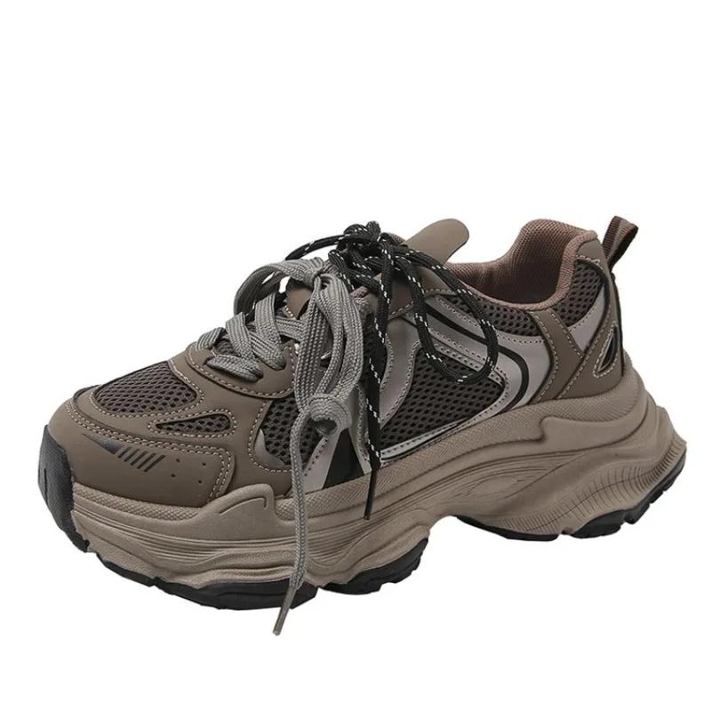 Fashion Shoes Women's Spring and Autumn 2024 New Women's Shoes All-match Thick-soled White Sneakers Fashion Casual Shoes