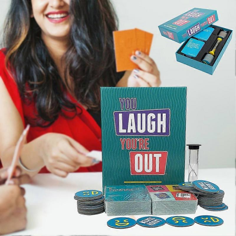 You Laugh You're Out A Party Game with Hilarious Charades Family Card Games for Adults & Kids, for Family Game Nights Gatherings Parties