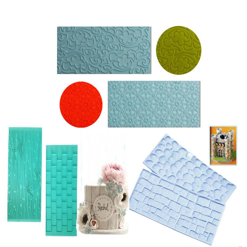 2 Teile/satz Rinde Wände Kuchen Form Geprägte Fondant Ziegel Holzmaserung Backformen Cutter DIY Form Gebäck Backen Kuchen Dekorieren Werkzeuge