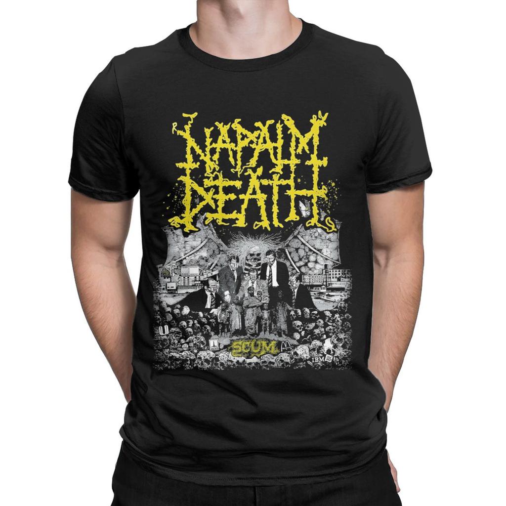 Napalm Death T Shirts Men's Cotton Novelty T-Shirts Round Neck Band Tee Shirt Short Sleeve Clothing Plus Size