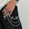 Fashion Punk Metal Pants Chain Hip Hop Waist Chain Cross Pendant Jeans Chain For Men Women Accessories Gifts