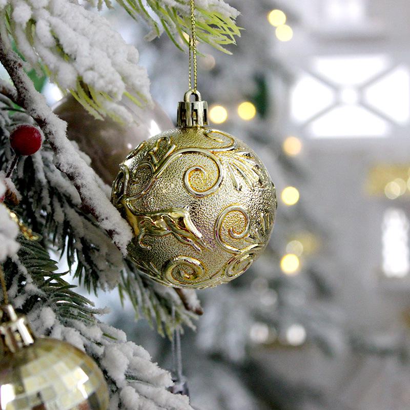 Purple & Gold Christmas Ornament Ball Set - 40pcs, 6CM Electroplated Plastic