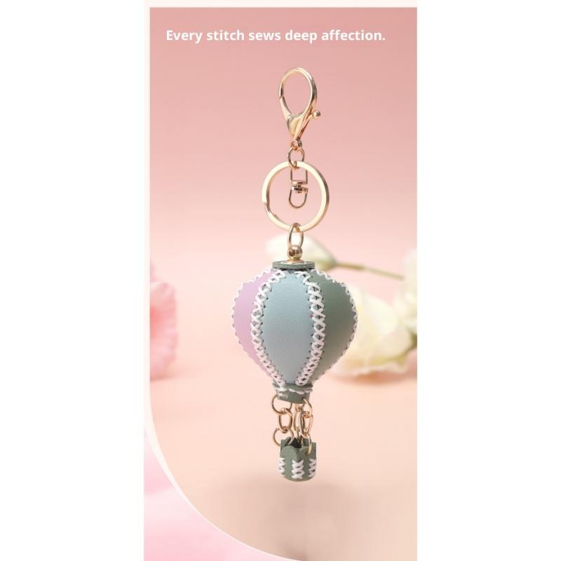 Phone Straps  Air Balloon Diy Keychain Leather Versatile Car Key Ring Handmade Ins Keychain Lanyard Bag Charms