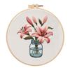 Elegantes 20cm Stickset Handgemachtes Lilienblumenmuster DIY Stickset Einseitiger Kreuzstich-Kit Für Anfänger