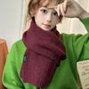 Luochi Women's Solid Wool Knit Scarf - Korean Style, Warm & Soft Fluffy Neck Gaiter for Winter.
