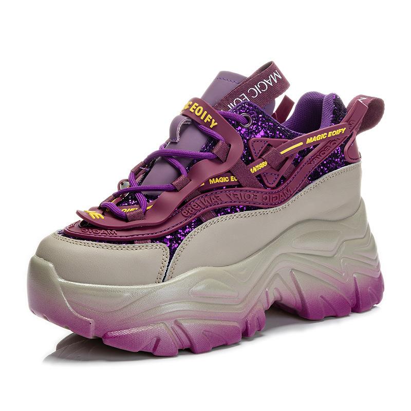 

Dad s shoes increase in height ins tide year spring and autumn new thick-soled small sports and leisure shoes 34 фиолетовый