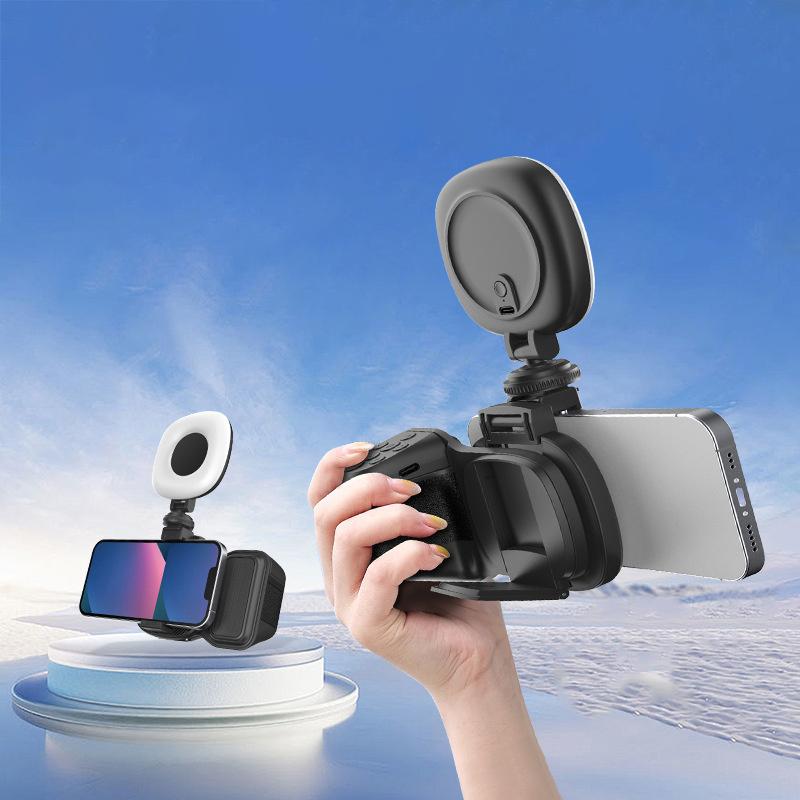 Phone Camera Grip Handle Holder With Light Wireless Smartphone Handle With Shutter Phone Filming Selfie Video Vlog Accessories