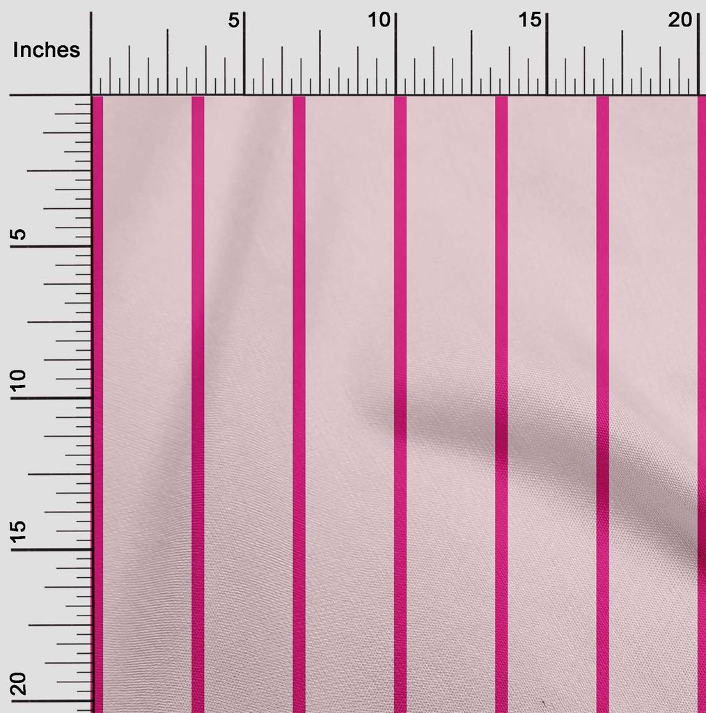 oneOone Cotton Flex Baby Pink Fabric Pin Stripe Dress Material Fabric Print Fabric By The Yard 40 Inch