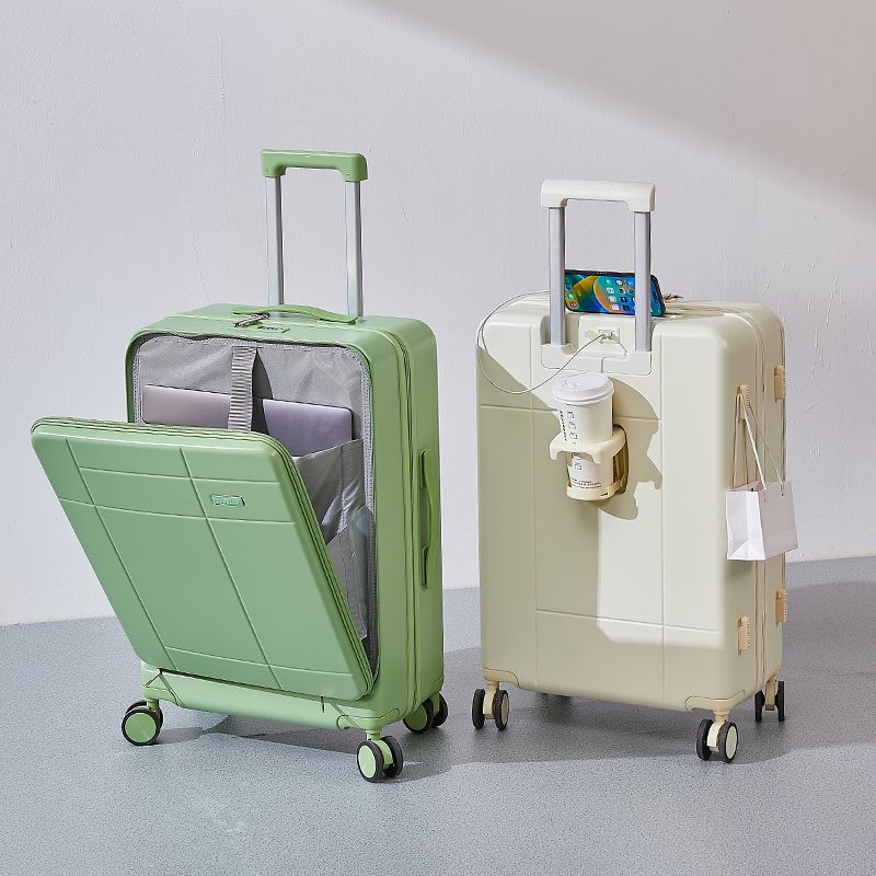 WTEMPO Walizka z przodu otwarta damska wielofunkcyjna walizka na kółkach męska walizka studencka uniwersalne kółko hasło skórzane etui