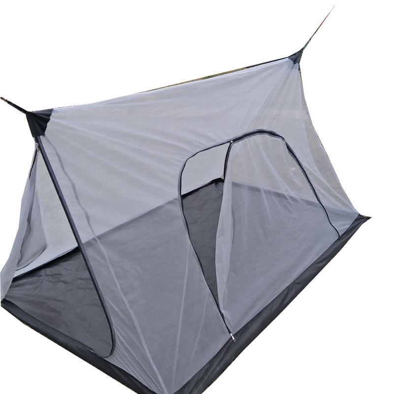 Four-Season A-Frame Camping Tent with Mosquito Net, Bottom Zipper Door, and Portable Insect Protection for Outdoor Use