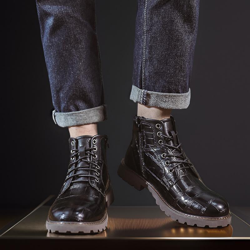 Luxury Chelsea Men's Ankle Boots Designer Retro Leahter Shoes for Men Non-Slip Work Boots Botas