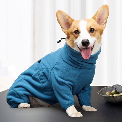 Ropa de lana para perros, abrigo grueso y cálido de invierno para perros pequeños, medianos y grandes, sudaderas ajustables para mascotas, monos para macho/hembra para Corgi