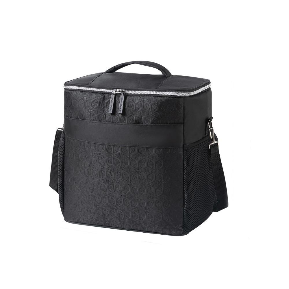 Large Capacity Insulated Lunch Bag Thickened Aluminum Food Thermo Bag Work Office чёрный