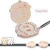 1pc-Baby Tooth Box Spanish Wooden Children Periodontal Organizer Locker Boy Girl Baby Souvenir Gift