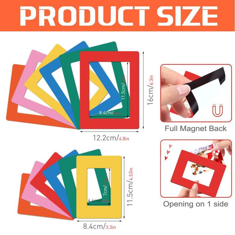 12 Pack Magnetic Picture Frame, Reusable Magnet Picture Frame, Colorful Magnetic Photo Frames For