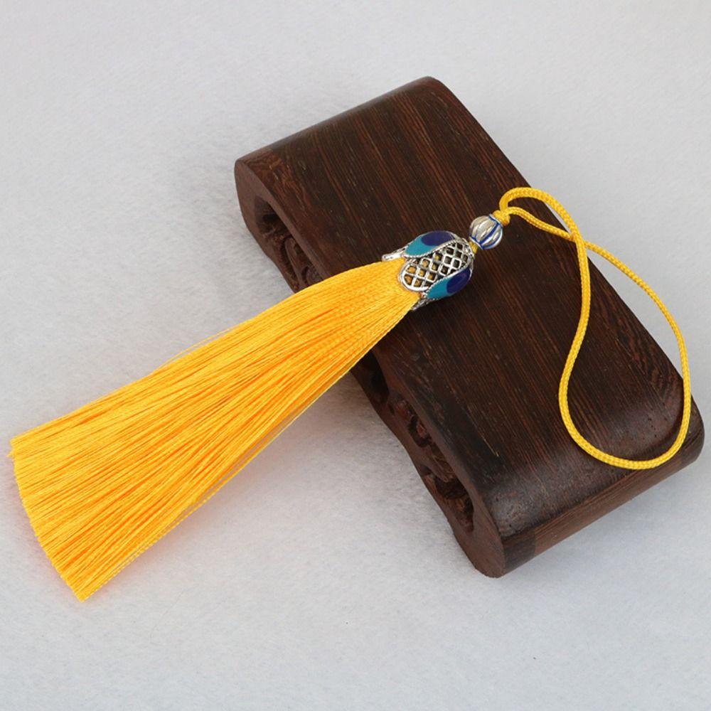 

Rope Anti-drop Mobile Phone Lanyard Mobile Phone Straps Silk Cloisonne Keychain Phone Pendant жёлтый