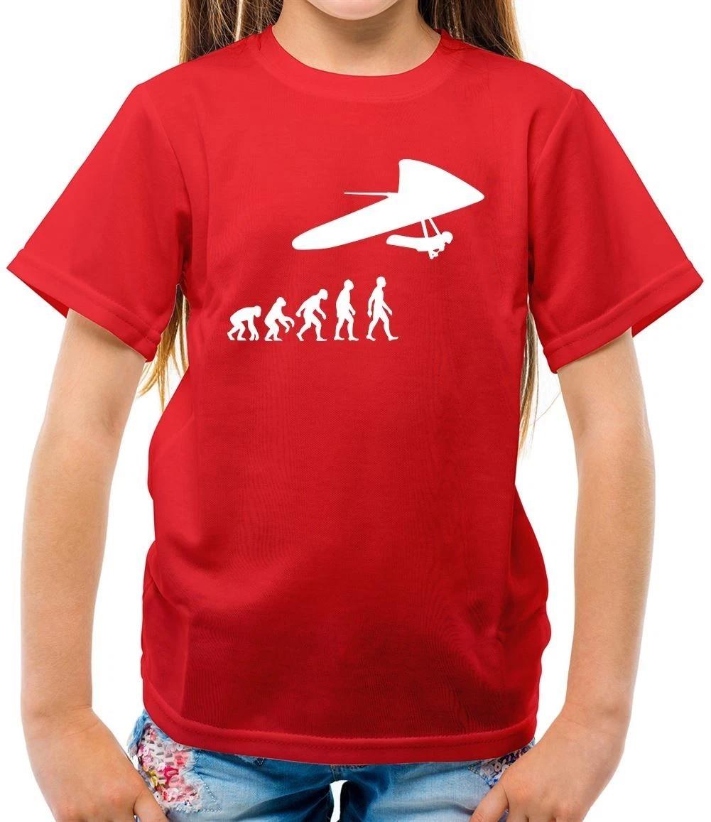 Evolution Of Man Hang Glider - Kids T-Shirt - Flight Pilot 150