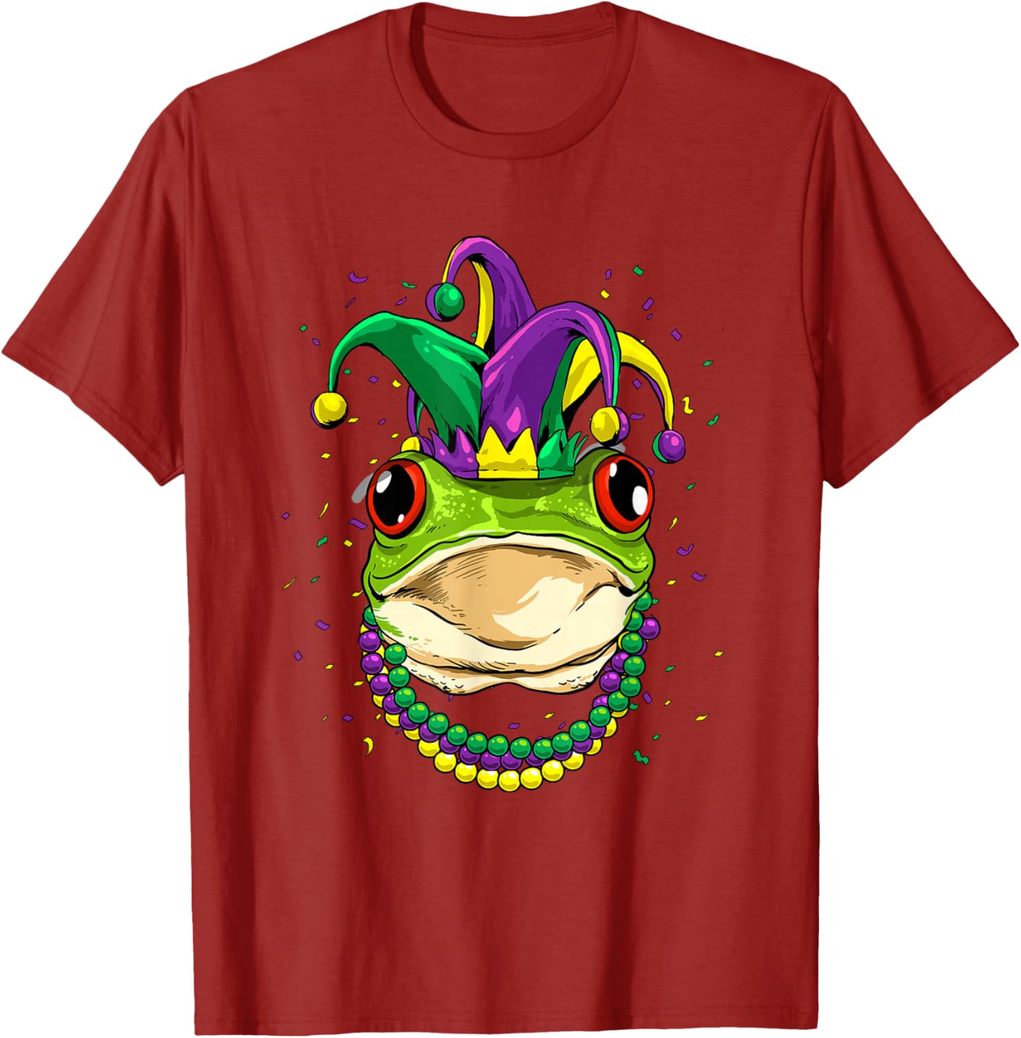 Mardi Gras Frog  Animal Lover Graphic Tee Carnival Holiday Gift T-Shirt S