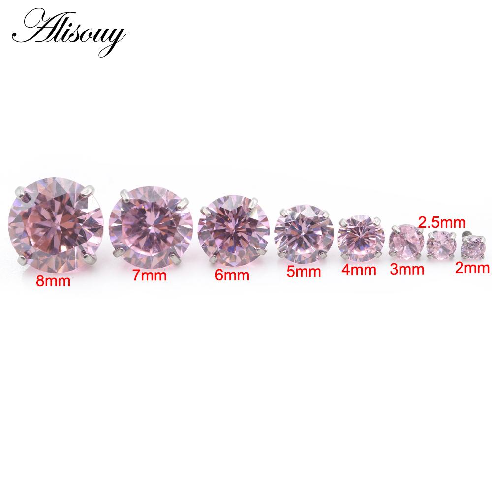 Alisouy 1PC G23 Titanium External Thread Cubic Zircon For Lip Labret Rings Ear Stud Earrings Piercing DIY Body Jewelry Accessory