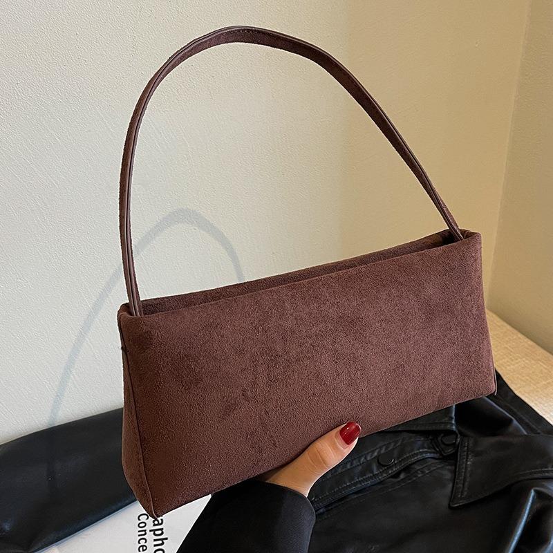 Autumn niche baguette armpit bag retro solid color simple women's shoulder bag fashion casual messenger bag women