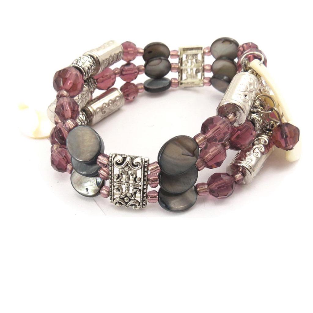 Les Trésors De Lily [J7767] - Purple 'Scarlett' Designer Bracelet