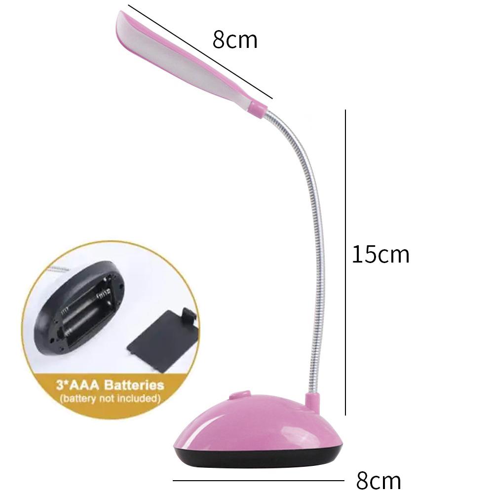 LED Mini Batteridrevet Bordlampe Øyebeskyttelse Bærbar Sammenleggbar Hjemmebelysning Soverom Sengestudie Lesebordlampe
