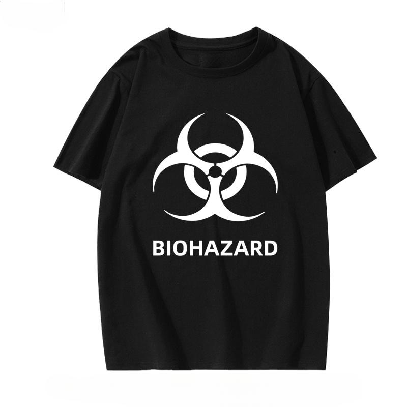 2026 Biohazard Protection Umbrella Company Ambrera Logo Surrounding ShortSleeved Unisexs and Unisexs Pure Cotton Shirt HalfSleeved