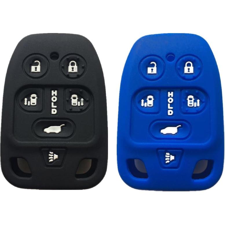Key Fob Cover for Honda Odyssey: 2Pcs 6 Buttons Silicone Car Key Case Protector Fit for 2011 2012 2013 Honda Odyssey N5F-A04TAA 3248A-A04TAA | Black
