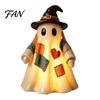 Decorazione Autunnale Spettrale e Carina Luce Fantasma Patchwork Vintage, Decorazione di Halloween per Esposizione in Casa, Ornamento in Stile Statuetta Fantasma di Ispirazione Vintage con