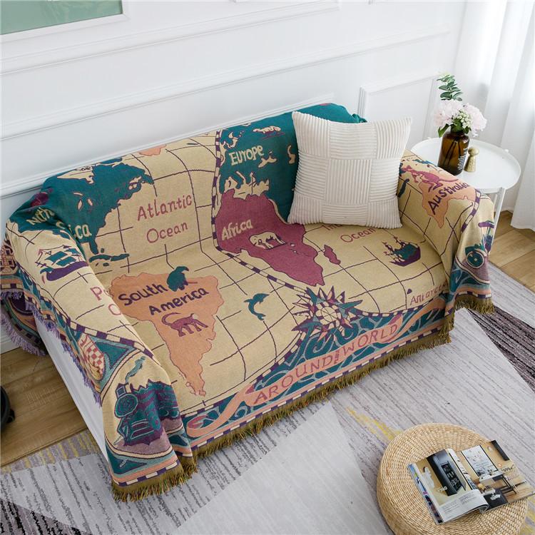 Thickened and Minimalist Double-sided Fabric Sofa Blanket, Sofa Towel, Light Luxury Tea Table Cloth, Household Exposed Camping Blanket, Bed Tail Towel