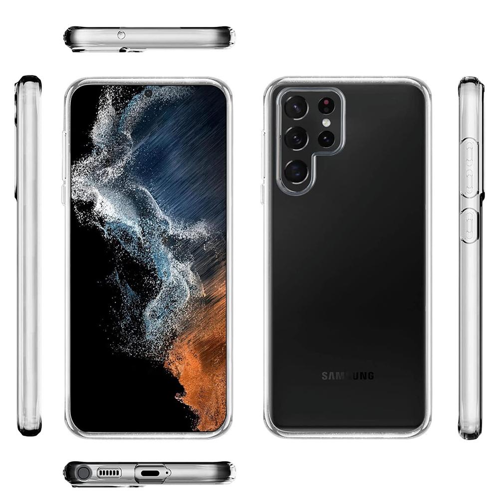 Ultra Thin Clear Silicone Case For Samsung S24 S23 S22 S21 S20 FE S22 S20 Ultra S10 Plus Lite S10E Soft Full Case Slim Coque