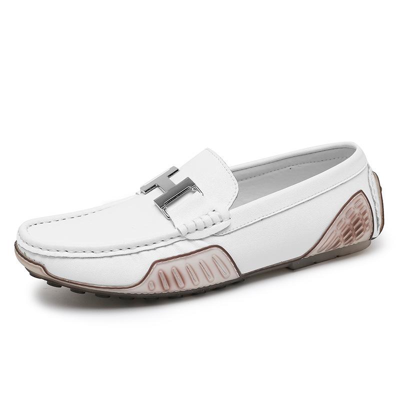 Men's shoes Doudou shoes Loafer driving leather shoes spring low-top foot cover cowhide surface metal decoration casual shoes single shoes