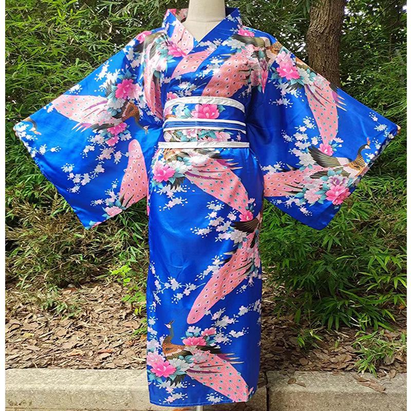 Japanese Traditional Ladies' Formal Yukata Kimono Costume for Anime Cosplay and Stage Performance Photography