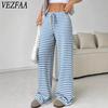 Women's Fashion Casual Plaid Print High Waist Trousers Pants & Capris