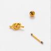 Henson Stainless Steel Double-Headed Zircon Butterfly Stud Earrings