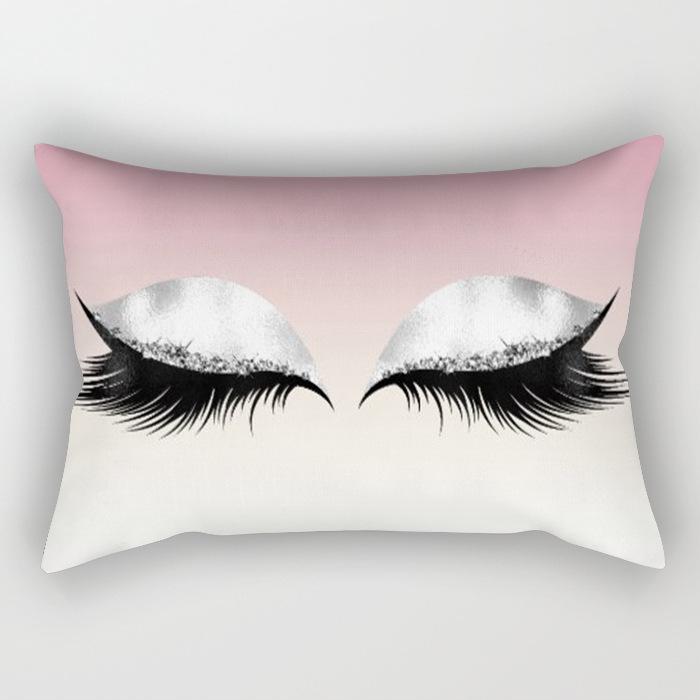 Eyelash Pillow Case European and American Fashion Sleep Waist Pillow Case Living Room Sofa Cushion Pillow Core