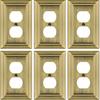 Metal Wall Plate for Electrical Outlets, Decorative Antique Brass Switch Plates Outlet Cover, Light Switch Cover Plate, 1-Gang Wall Plates (Duplex
