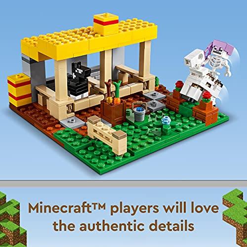 LEGO Minecraft Stall 21171 Spielzeugbausteine Geschenk Videospiel Tiere Jungen und Mädchen ab 8 Jahren