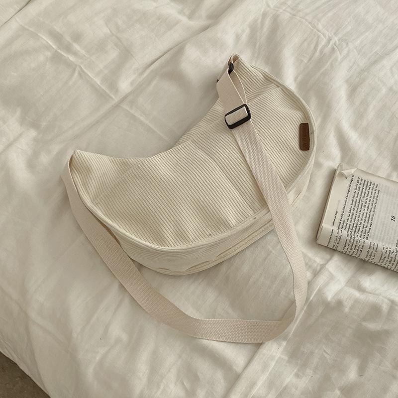 Простая сумка-мессенджер Женская Новейшая Мода Вельветовая Сумка-полумесяц Нишевая Сумка через плечо Сумка из холста