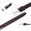 [COXSWAIN] Coxwain Men's Leather Belt, Dark Brown, Crocodile Embossed, 30mm Width, Made In Japan, CW20203-39