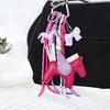 Keychain Pendant Faux Leather Horse Charm Key Chain with Woven Rope Keys Handbags Wallets Accessories