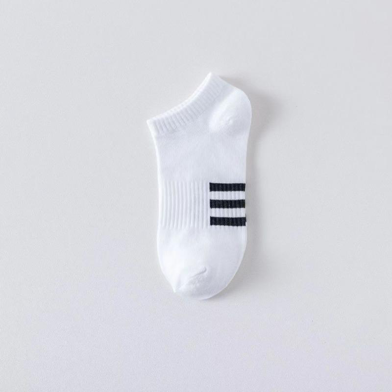 Men's Summer Thin Three Bar Stripes Sports Sweat Absorber with Low Top Socks