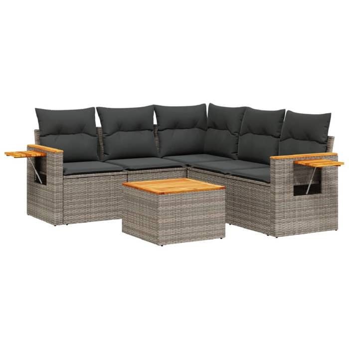 VidaXL Garden Lounge Set with Cushions 6 Pcs, Patio Sofas, Patio Furniture Set, Outdoor Furniture, Grey 3259211