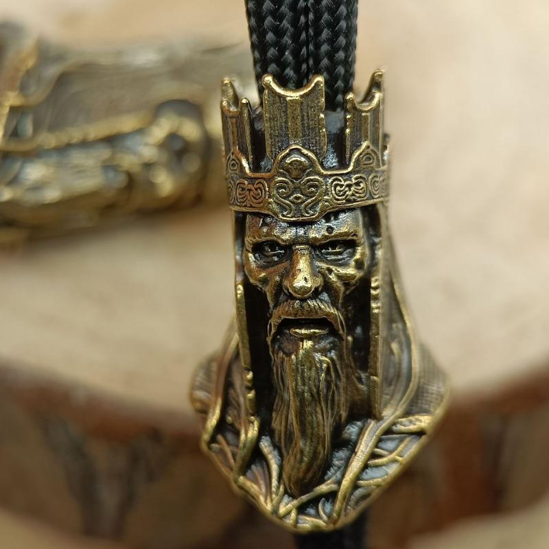 Skeleton King Brass Knife Beads EDC DIY Paracord Woven Bracelet Lanyard Pendants Head Sculpture Outdoor Tool Hangings
