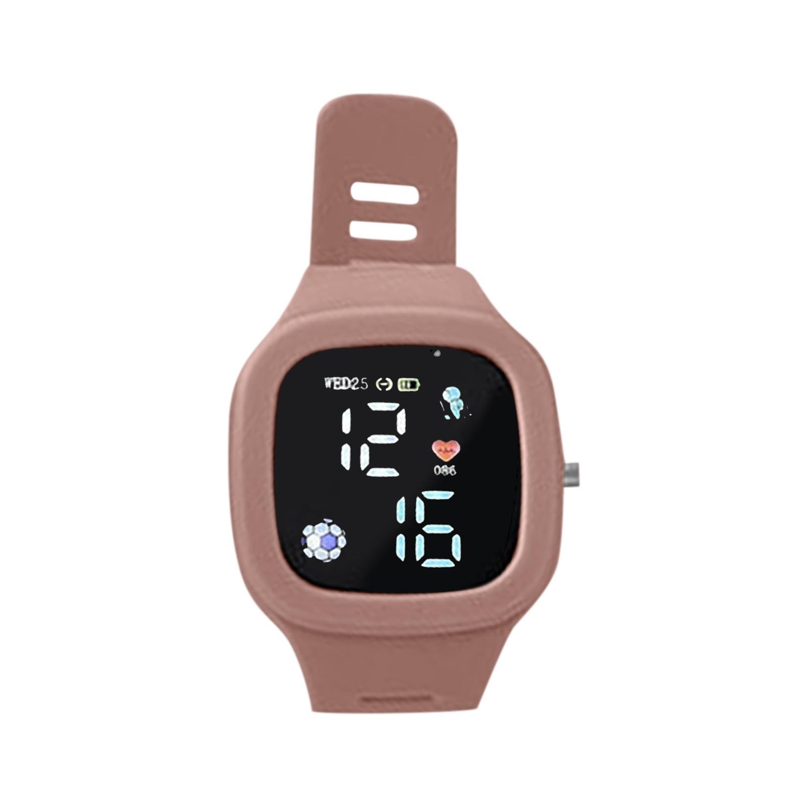 

Детские часы, подходящие для студенческих уличных электронных часов, время отображения экрана часов One Size розовый