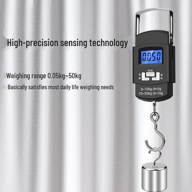 Compact Handheld Electronic Fish Scale with High-Precision Spring Hook