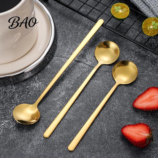 Stainless Steel Gold Spoon Coffee Spoon, Round Small Teaspoon for Mini Desserts Dessert, Creative Stirring Ice Cream Multi-purpose