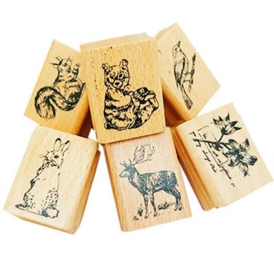 1pcs/lot Cute Forest Animals Series Vintage Seal Wooden Stamp DIY For Scrapbooking Stationery