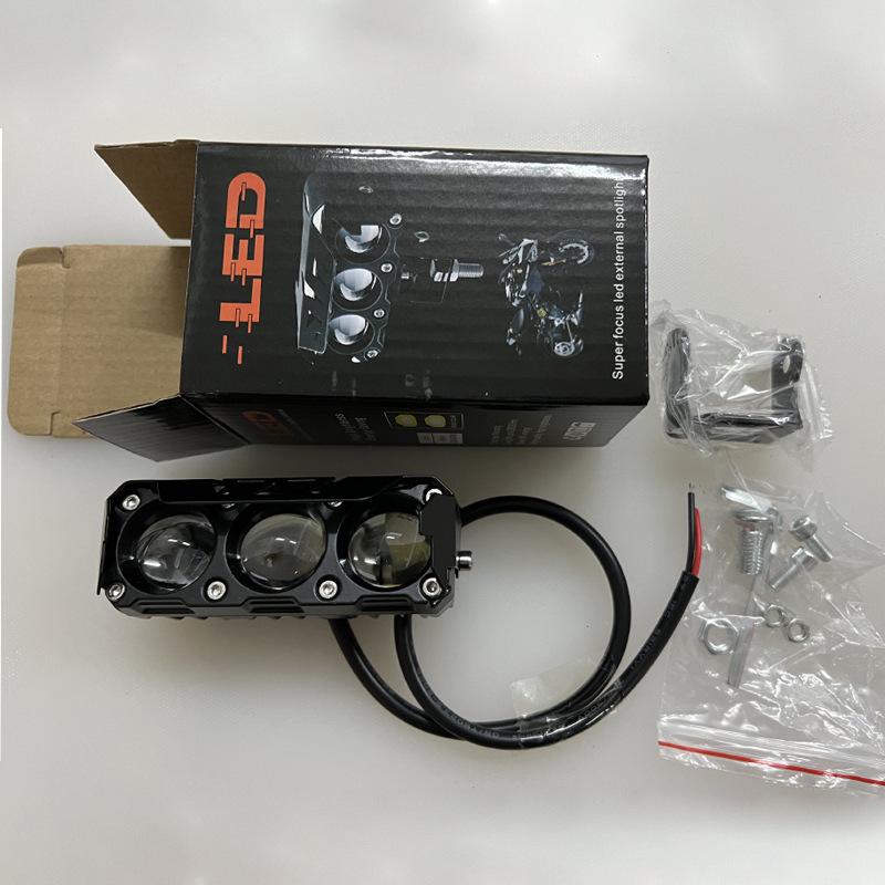 

Motorcycle Spotlights Two-color Led Headlights Three-eye Spotlights Far and Near Light Waterproof Electric Motorcycle Headlights Modification type1